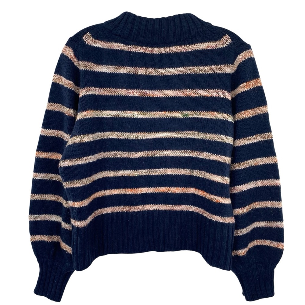 Madewell Striped Metcalf Mockneck Wool Blend Knit Sweater - Picture 4 of 6